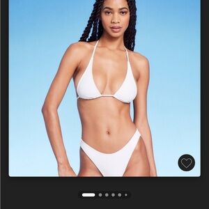 White Halter Bikini Set